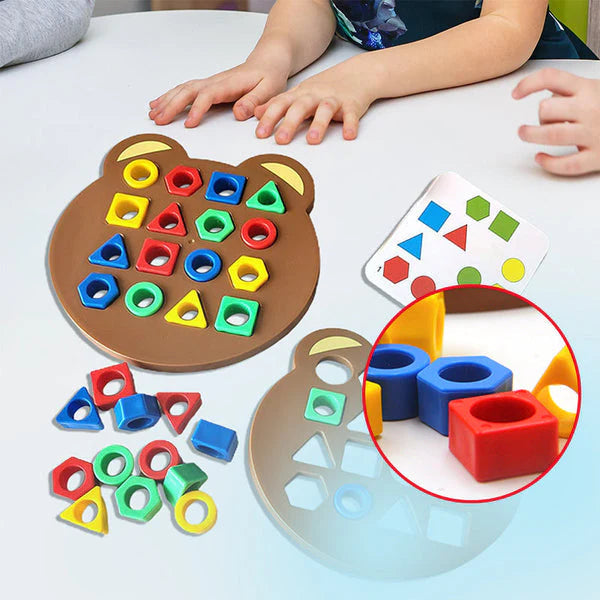 Learning Puzzle Blocks for Children from 3 Years | Color &amp; Shape Sorting | Promotes Creativity, Logic &amp; Teamwork | 25×20 cm