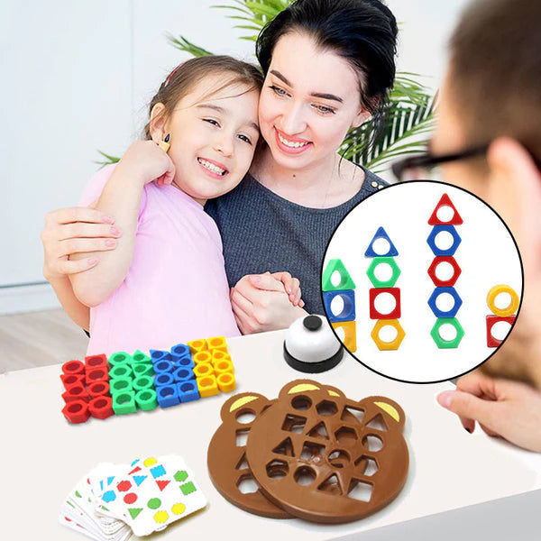 Learning Puzzle Blocks for Children from 3 Years | Color &amp; Shape Sorting | Promotes Creativity, Logic &amp; Teamwork | 25×20 cm