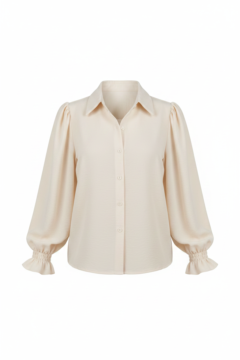 Damen Bluse | Bluse mit Ballonärmeln &amp; lockerer Passform