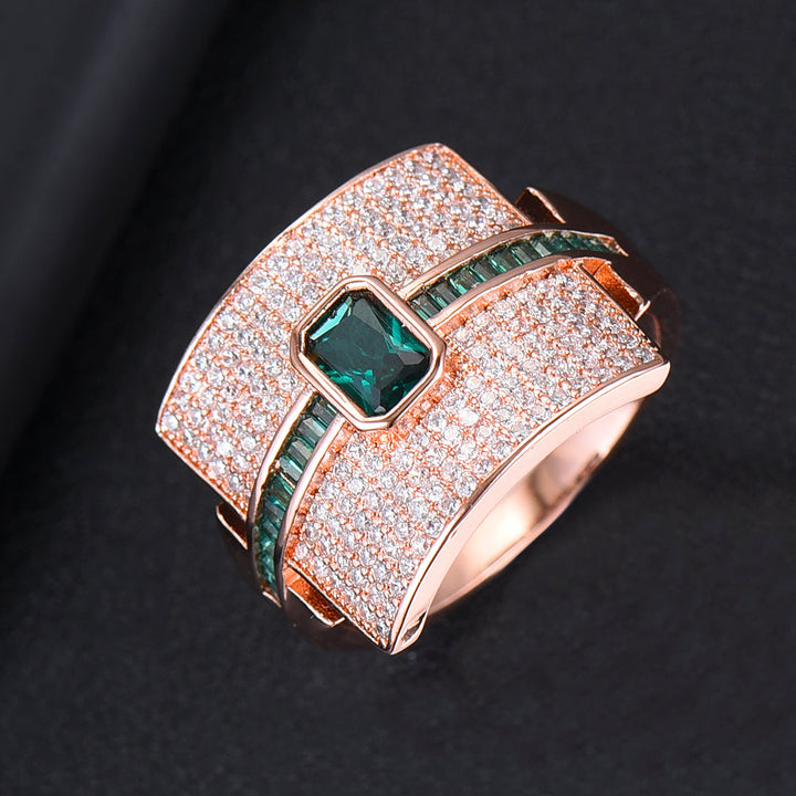Damen Ring mit Cubic Zirkonia | Eleganter Stapelring im Luxus-Design | Funkelnder Statement- &amp; Verlobungsring