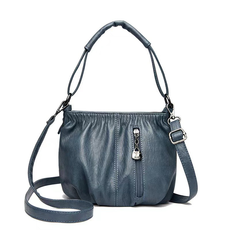 Damen Umhängetasche | Elegante Schultertasche aus PU mit Reißverschlussfächern
