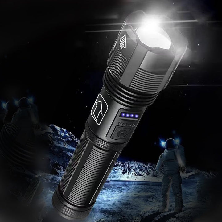 LED Flashlight 12,000 Lumens with Zoom | USB Rechargeable &amp; IPX8 Waterproof | 5 Modes, up to 550 m Range