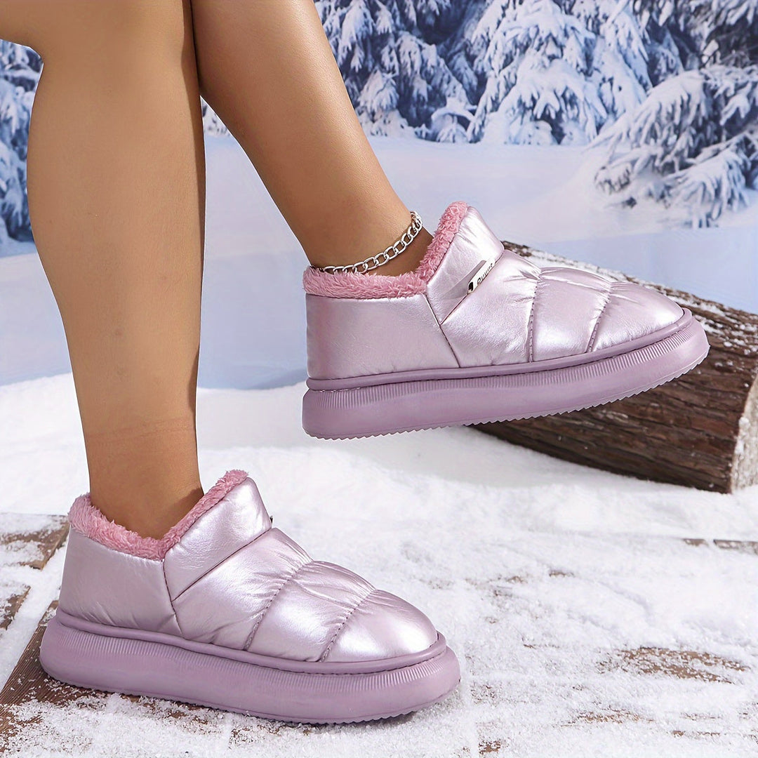 Damen Slip-On Schneestiefel mit Warmfutter | Rutschfeste Winterstiefel mit bequemer Passform für Schnee und kalte Tage