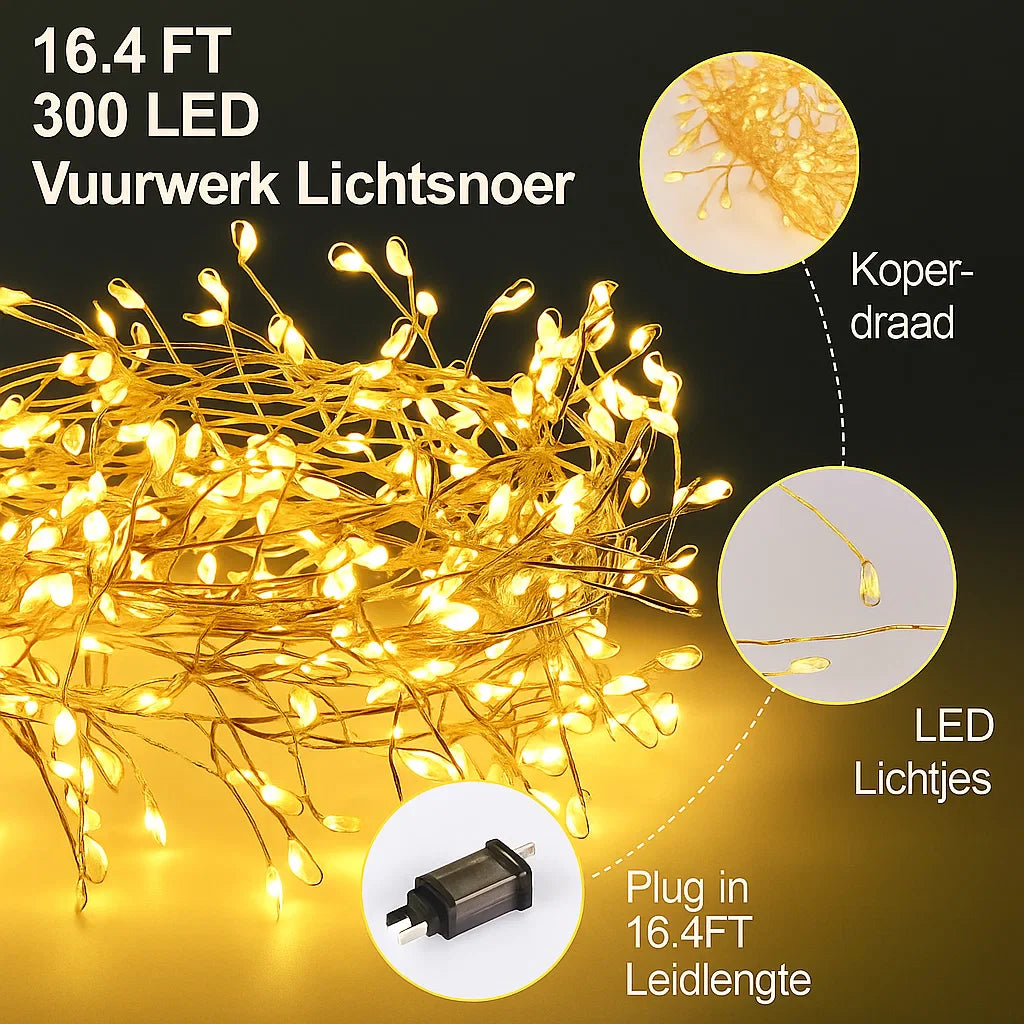 LED Kupfer Draht Dekorationsbeleuchtung – Warmer, Magischer Schein für Zuhause &amp; Garten (9 m)