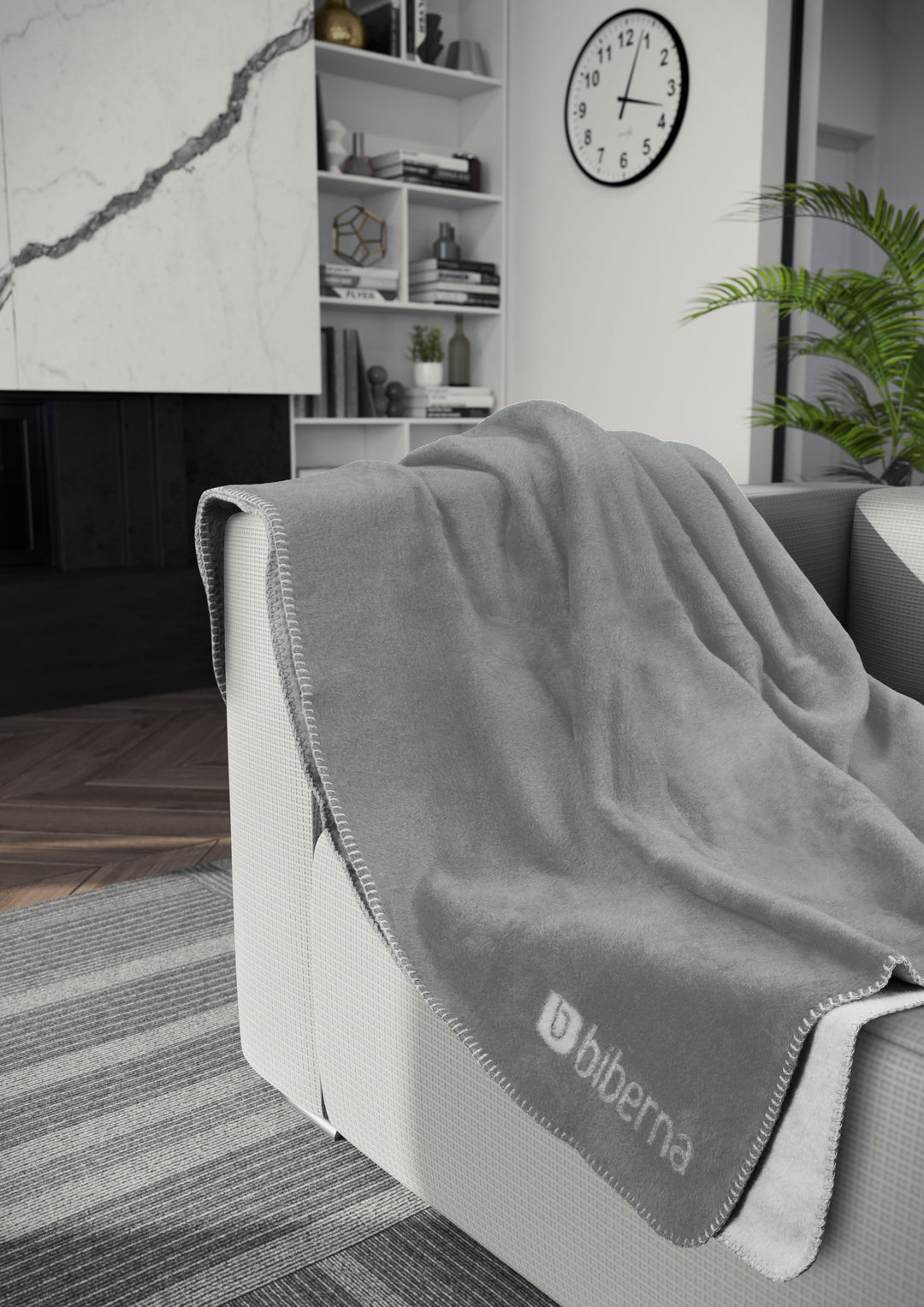 Doubleface Wohndecke 150 x 200 cm aus Polyester | Wendedecke mit Häkel-Einfassung | Waschbar bei 60 °C für Sofa und Bett