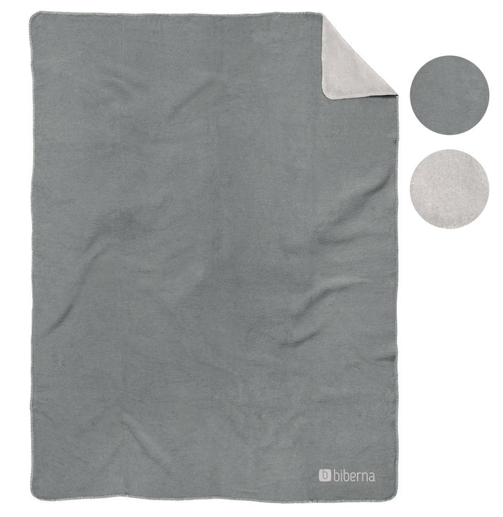 Doubleface Wohndecke 150 x 200 cm aus Polyester | Wendedecke mit Häkel-Einfassung | Waschbar bei 60 °C für Sofa und Bett