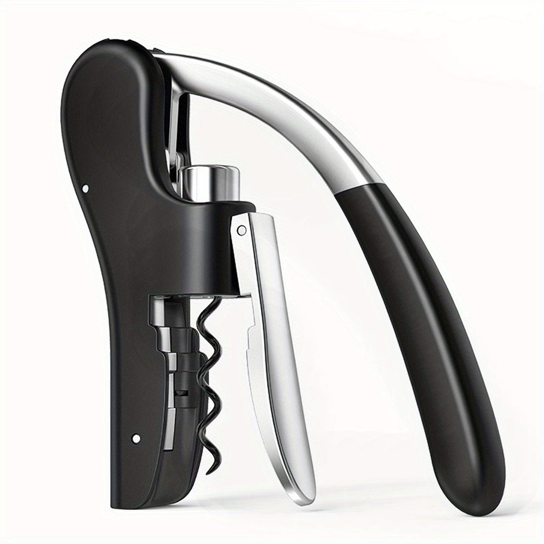 Korkenzieher mit Hebelmechanismus | Ergonomischer Griff für müheloses Entkorken | Robust &amp; vielseitig, 14 × 7,5 cm
