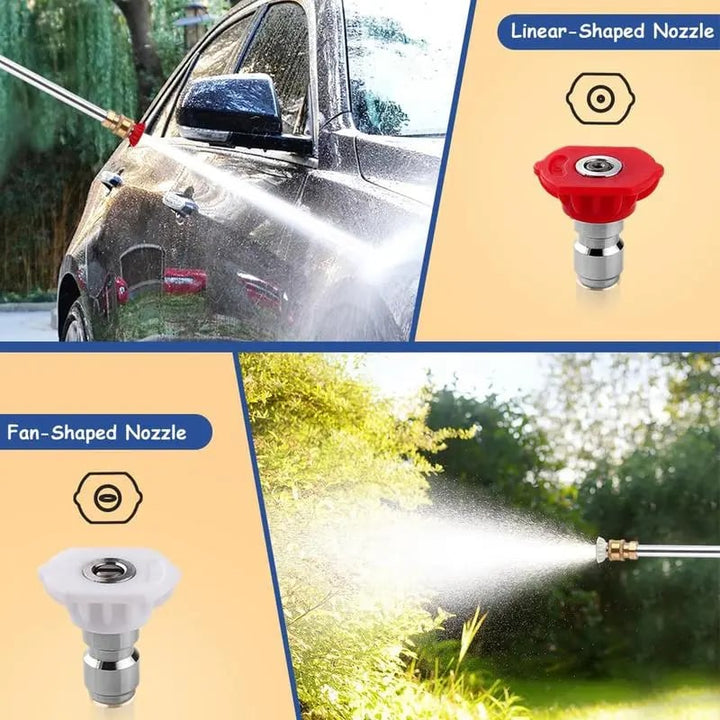 Hydro-Jet Hochdrucklanze für Gartenschlauch 44,5 cm | 2 Düsen: Jet &amp; Fächer | Edelstahl/Kupfer, auslaufsicher, 1/2" &amp; 3/4"
