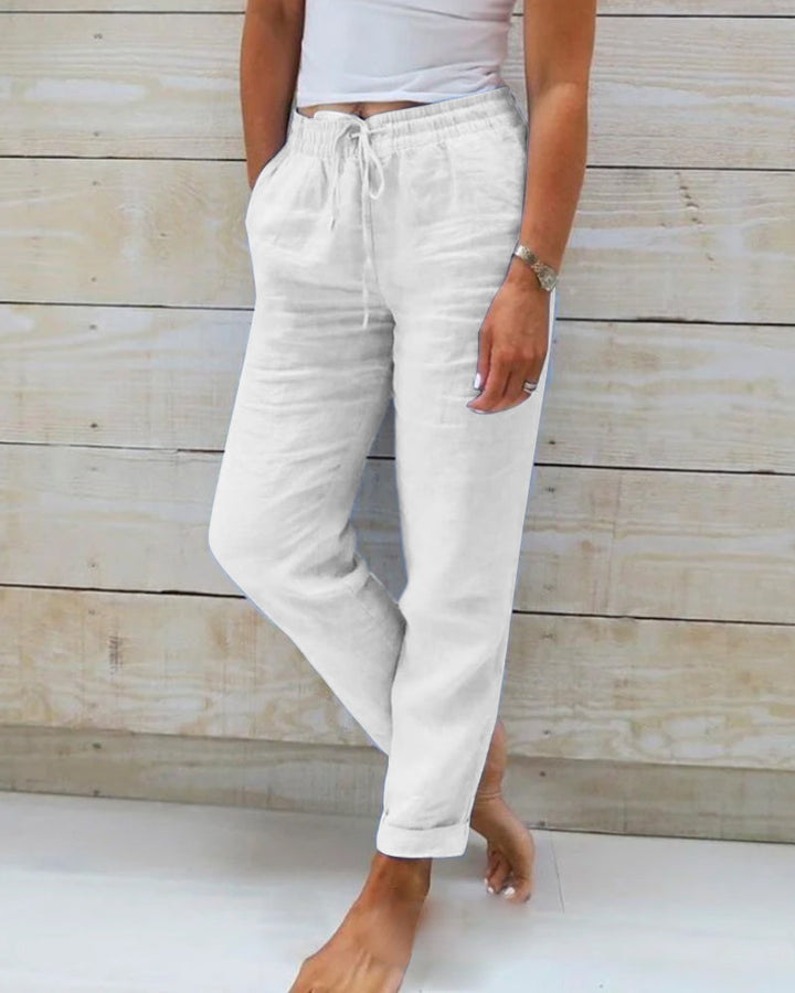 Pantalon décontracté à cordon pour femmes | Court