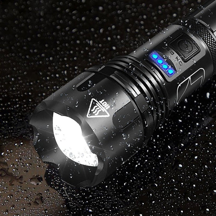 LED Flashlight 12,000 Lumens with Zoom | USB Rechargeable &amp; IPX8 Waterproof | 5 Modes, up to 550 m Range