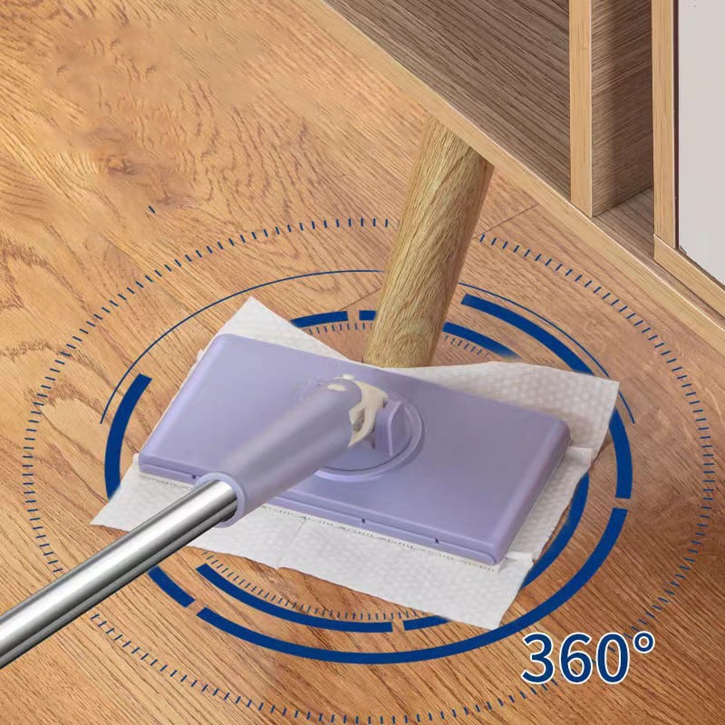 Flachmopp mit Einweg-Tüchern &amp; Klappkopf | Schnelle Bodenreinigung für Holz, Laminat &amp; Fliesen | Leicht &amp; hygienisch