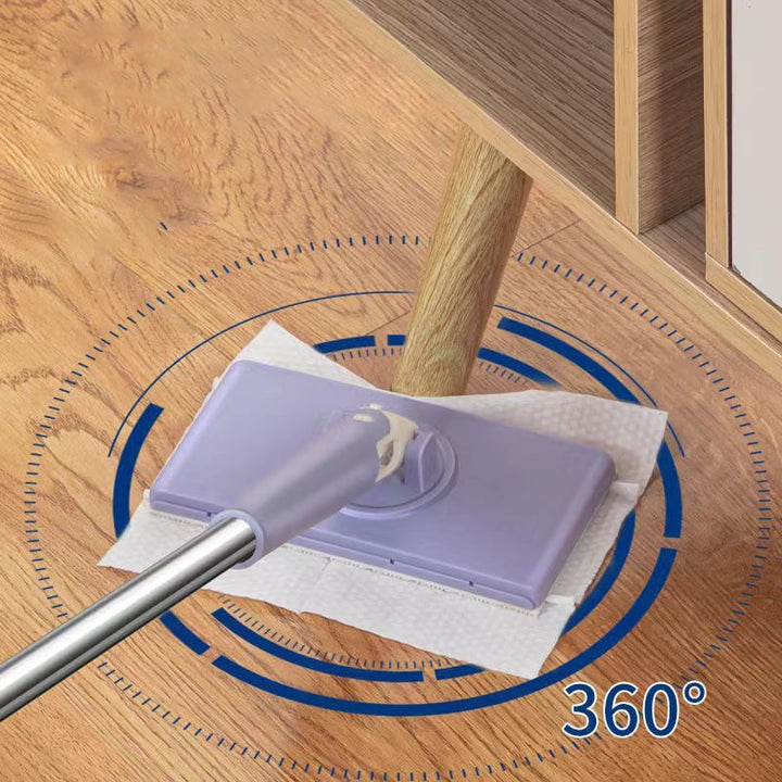 Flachmopp mit Einweg-Tüchern &amp; Klappkopf | Schnelle Bodenreinigung für Holz, Laminat &amp; Fliesen | Leicht &amp; hygienisch