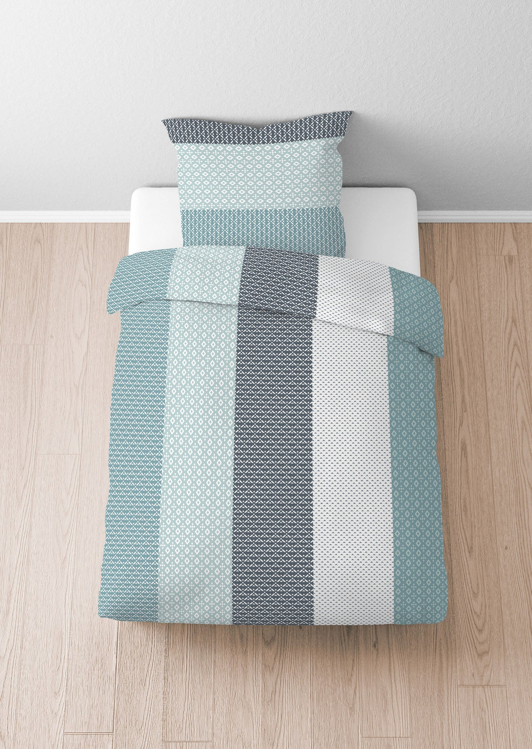 Nicki Bettwäsche Taubenblau | Samtig weiche Oberfläche und wärmendes Gefühl | 135×200 oder 150×220 cm mit Kissenbezug
