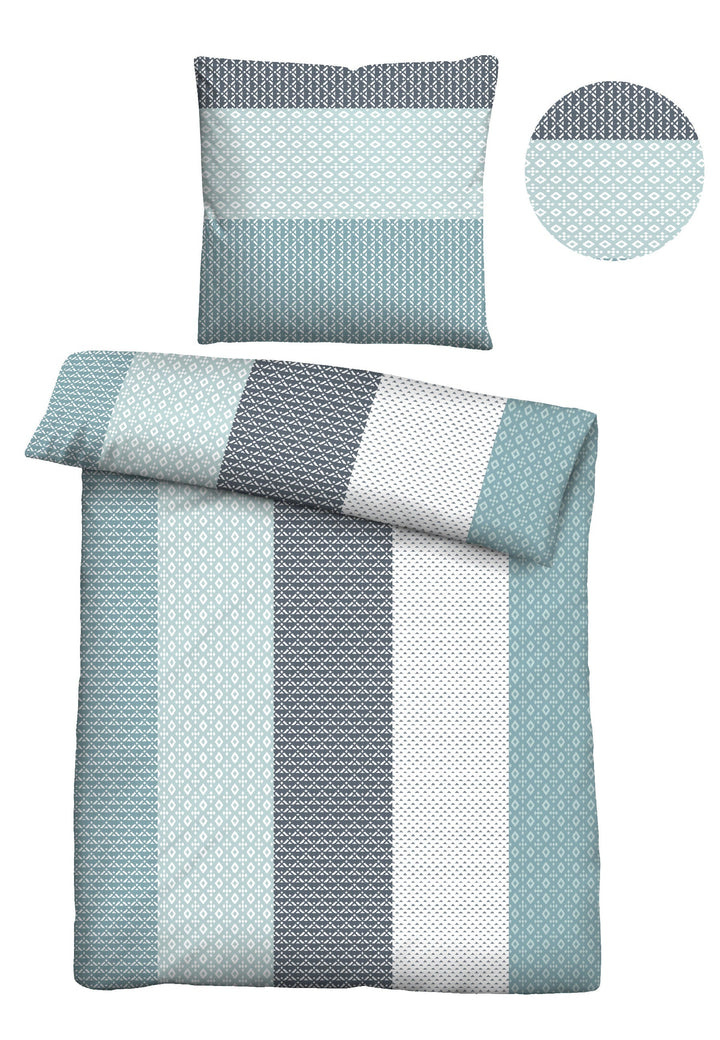Nicki Bettwäsche Taubenblau | Samtig weiche Oberfläche und wärmendes Gefühl | 135×200 oder 150×220 cm mit Kissenbezug