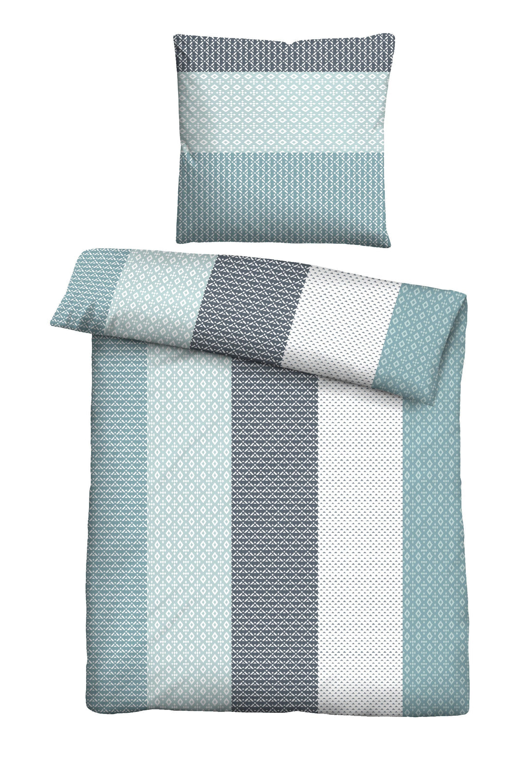 Nicki Bettwäsche Taubenblau | Samtig weiche Oberfläche und wärmendes Gefühl | 135×200 oder 150×220 cm mit Kissenbezug