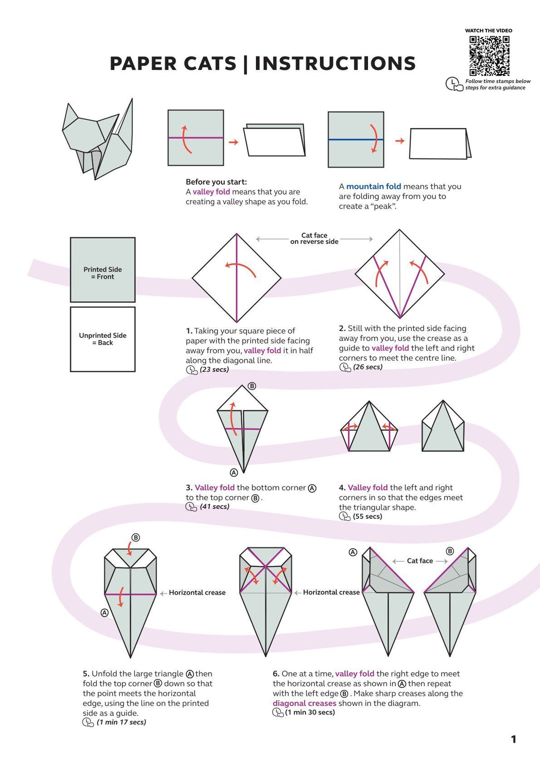 Origami-Katzen-Set aus FSC-Papier | DIY-Bastelset für Katzenfiguren | Kreative Deko &amp; Geschenkidee