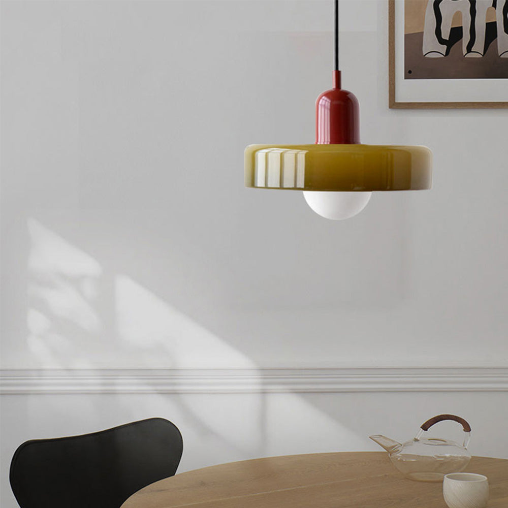 Pendant lamp made of metal &amp; glass with stained glass look | Ø25/Ø35 cm, G9 socket | Adjustable suspension | Crystal look