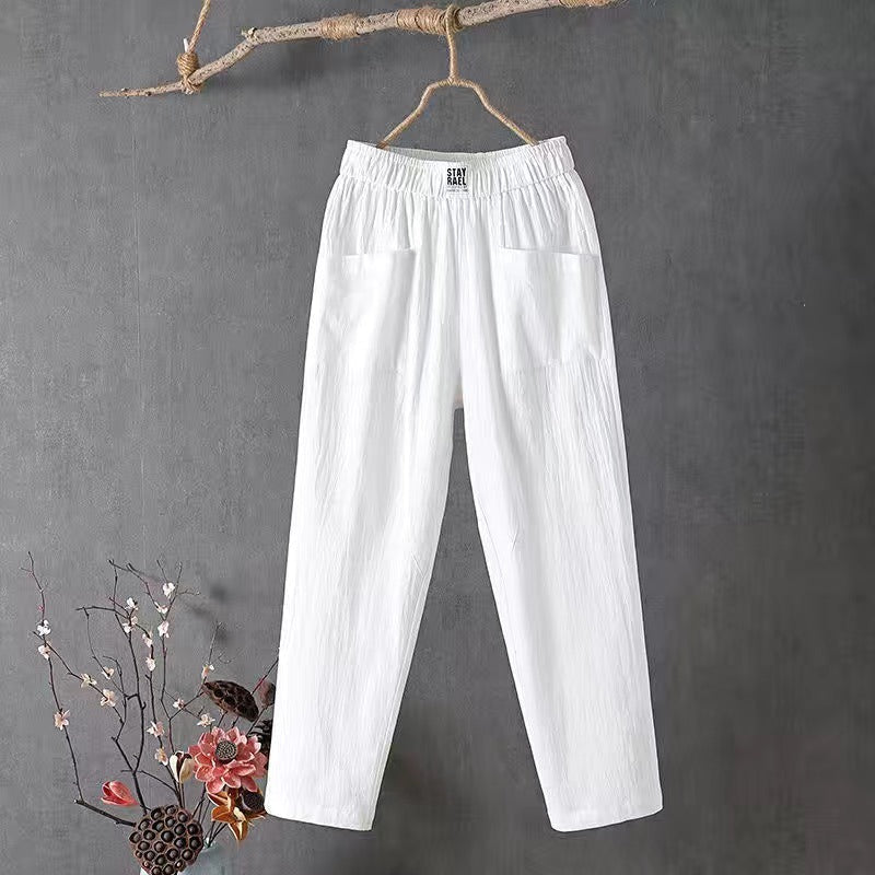 High Waist Damen Freizeithose mit Stretch-Bund &amp; Taschen | Bequeme, elastische Jogginghose für Alltag, Sport &amp; Yoga