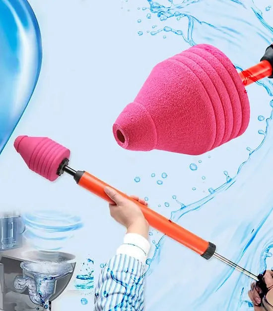 WC lefolyótisztító magasnyomású levegővel | Vegyszermentes lefolyótisztító WC-hez, mosdóhoz és zuhanyhoz | Kompakt PVC kialakítás