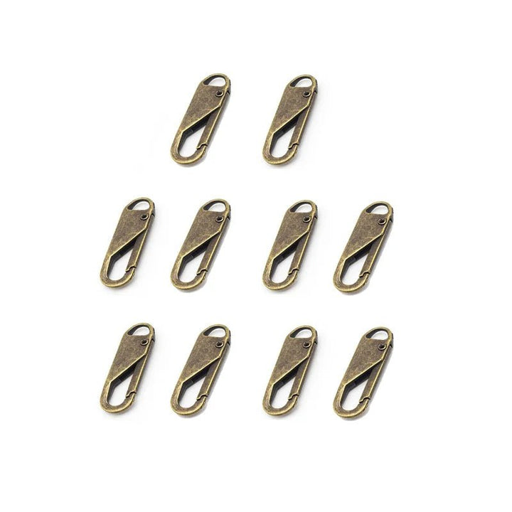 Zipper repair clip made of metal – GripFixPro for jackets, suitcases &amp; backpacks | Mounted in seconds without tools | 5+5 set