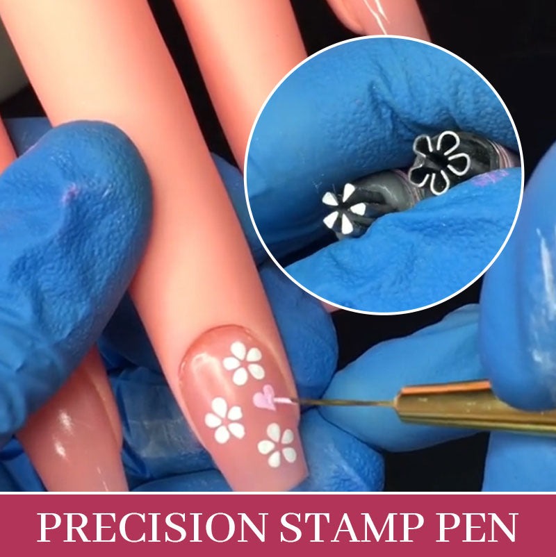 Nagelstempel Stift mit Präzisionsspitze | Schnell trocknende Nail Art Farbe für feine Designs | Kompakt &amp; einfach anzuwenden