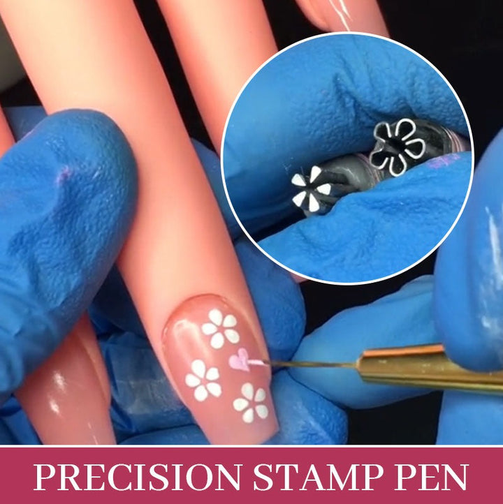 Nagelstempel Stift mit Präzisionsspitze | Schnell trocknende Nail Art Farbe für feine Designs | Kompakt &amp; einfach anzuwenden