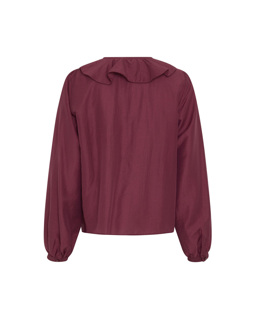 Damen Bluse | V-Ausschnitt mit Rüschendetails und langen Ärmeln | Normale Passform