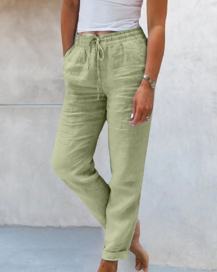 Pantalon décontracté à cordon pour femmes | Court