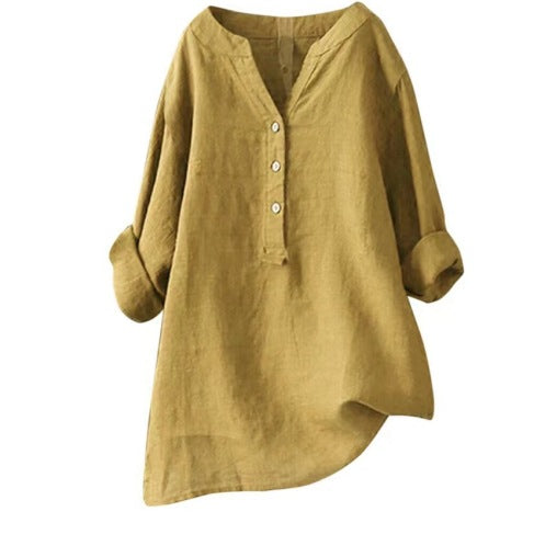 Damen Casualkleid mit V-Ausschnitt &amp; verstellbaren Ärmeln | Lockerer Schnitt | Leichtes Alltagskleid