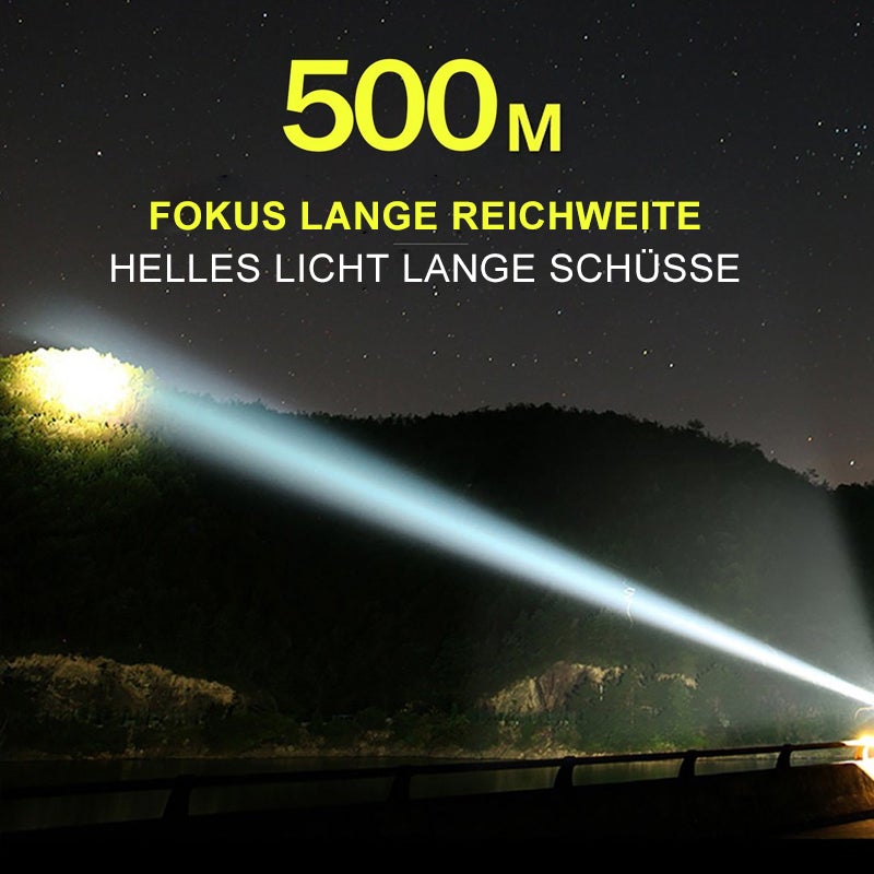 LED Flashlight 12,000 Lumens with Zoom | USB Rechargeable &amp; IPX8 Waterproof | 5 Modes, up to 550 m Range