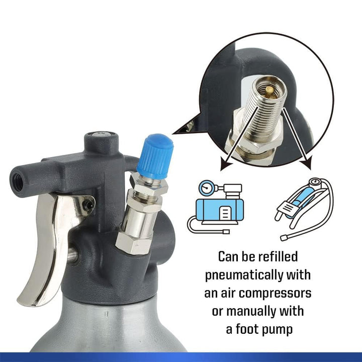 Aluminum pressure sprayer with precision lance | adjustable spray pattern &amp; metal trigger | heavy-duty spray can for cleaning, oil, and detailing