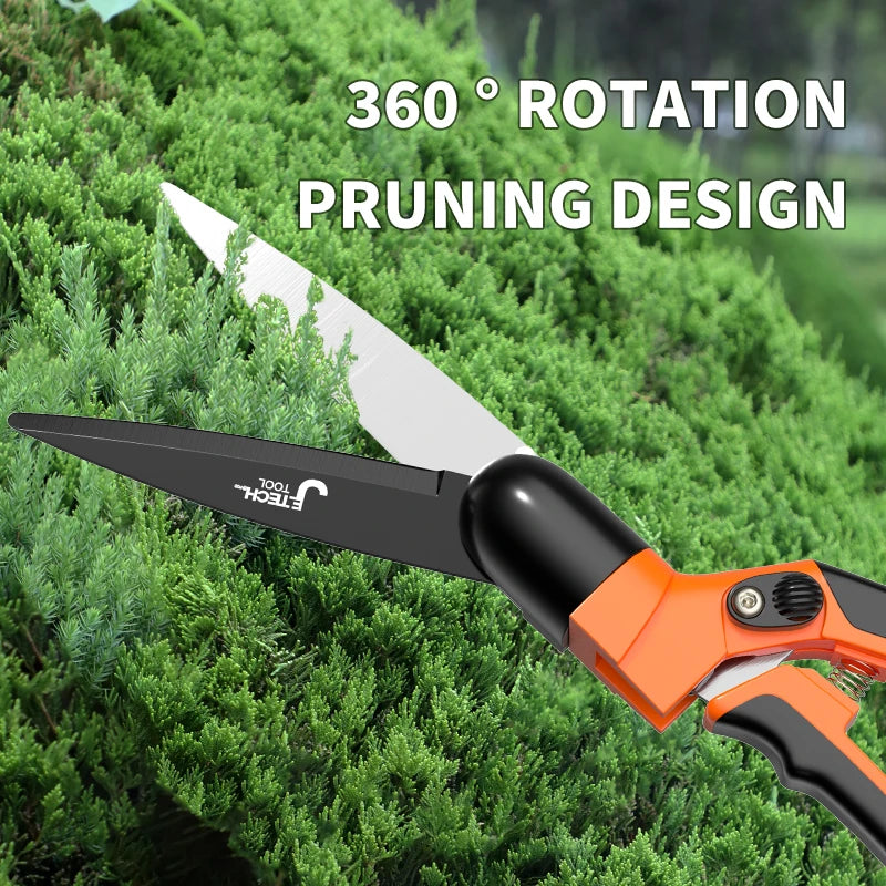 Garden shears with 360° rotating handle | SK5 carbon steel blade for clean cuts | Ergonomic, non-slip | For roses, shrubs &amp; bonsai