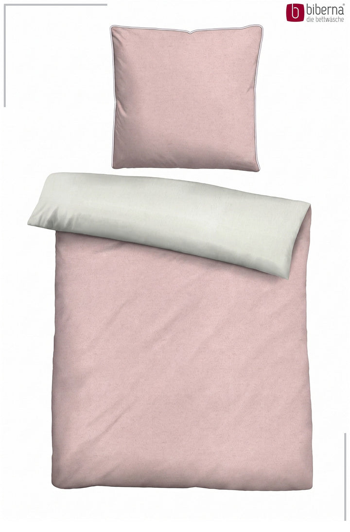 Melange Flanell Bettwäsche aus 100 % Baumwolle | Beidseitig angeraut, OEKO-TEX zertifiziert, mit Reißverschluss und 60 °C waschbar