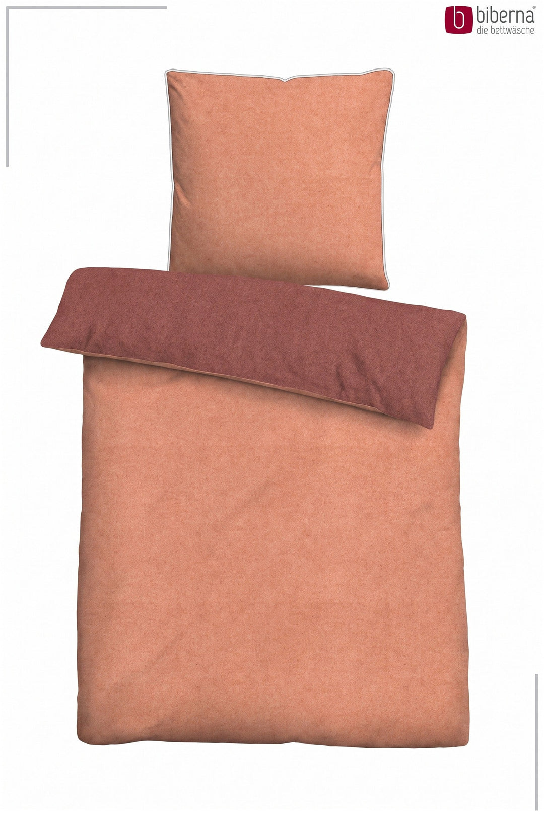 Melange Flanell Bettwäsche aus 100 % Baumwolle | Beidseitig angeraut, OEKO-TEX zertifiziert, mit Reißverschluss und 60 °C waschbar