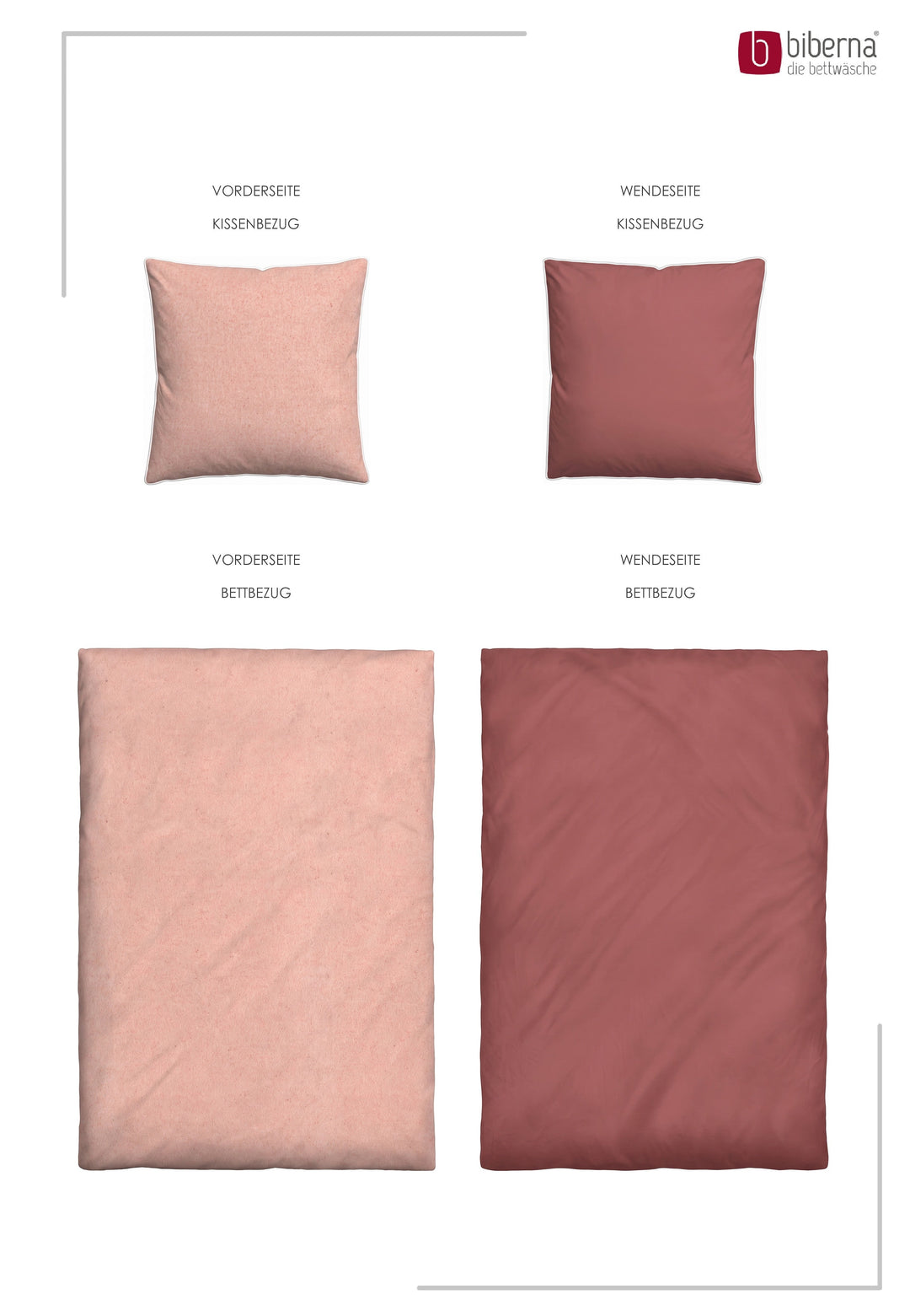 Melange Flanell Bettwäsche aus 100 % Baumwolle | Beidseitig angeraut, OEKO-TEX zertifiziert, mit Reißverschluss und 60 °C waschbar