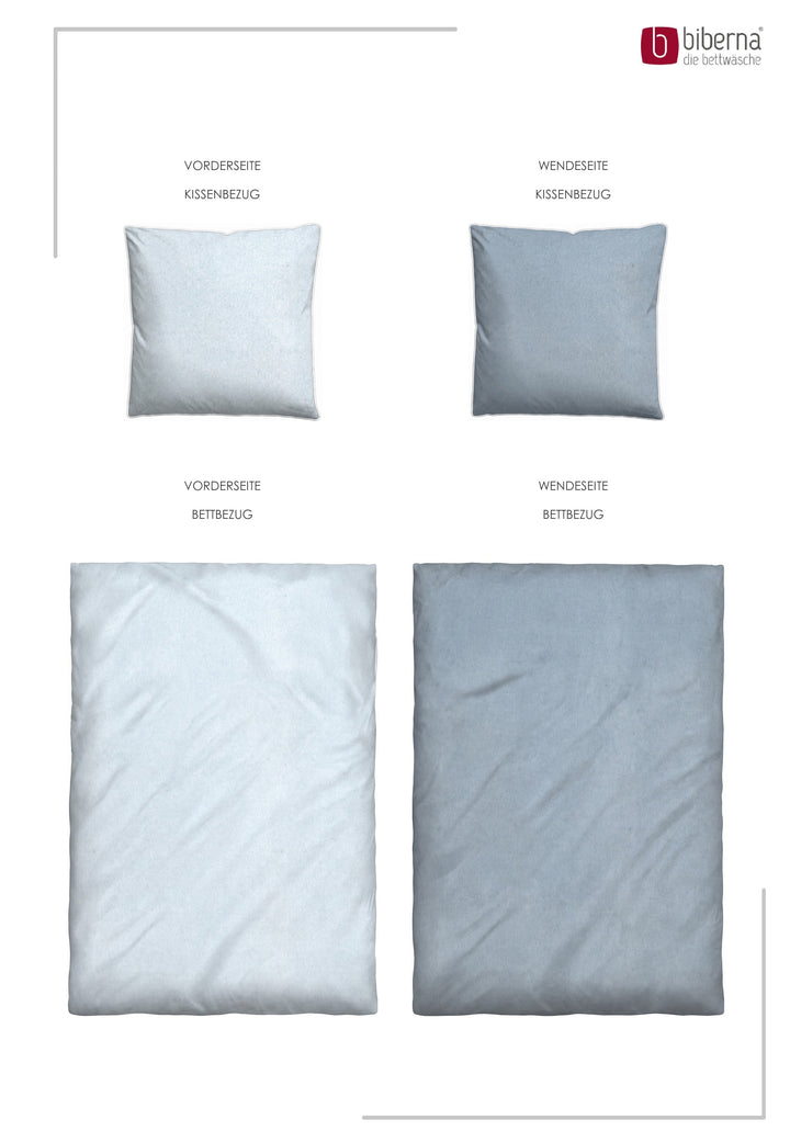 Melange Flanell Bettwäsche aus 100 % Baumwolle | Beidseitig angeraut, OEKO-TEX zertifiziert, mit Reißverschluss und 60 °C waschbar