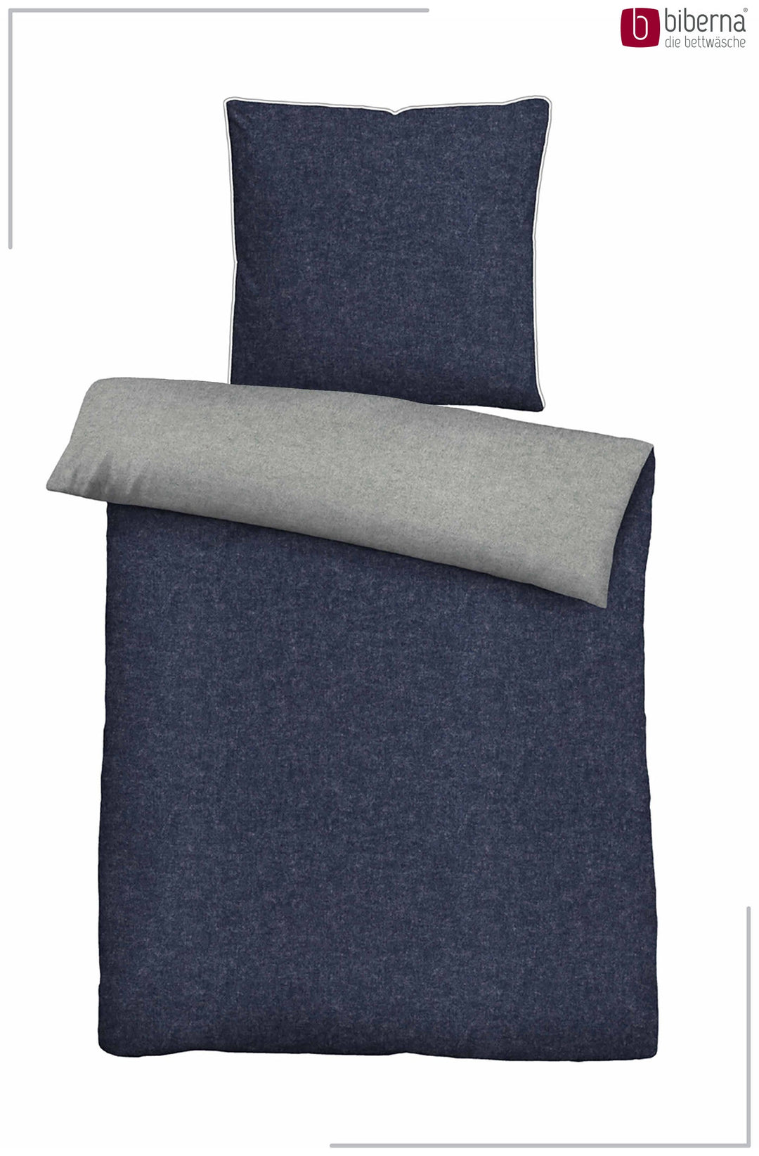 Melange Flanell Bettwäsche aus 100 % Baumwolle | Beidseitig angeraut, OEKO-TEX zertifiziert, mit Reißverschluss und 60 °C waschbar