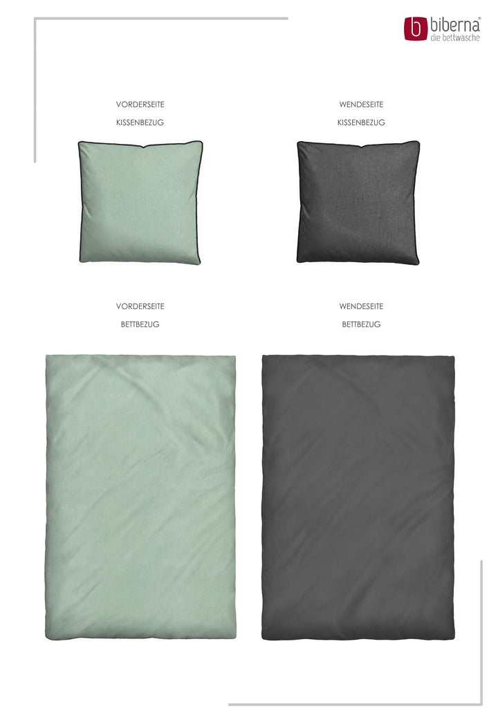 Melange Flanell Bettwäsche aus 100 % Baumwolle | Beidseitig angeraut, OEKO-TEX zertifiziert, mit Reißverschluss und 60 °C waschbar
