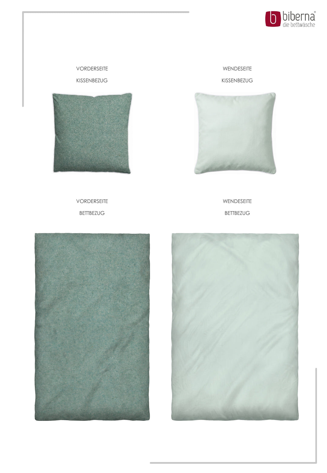 Melange Flanell Bettwäsche aus 100 % Baumwolle | Beidseitig angeraut, OEKO-TEX zertifiziert, mit Reißverschluss und 60 °C waschbar