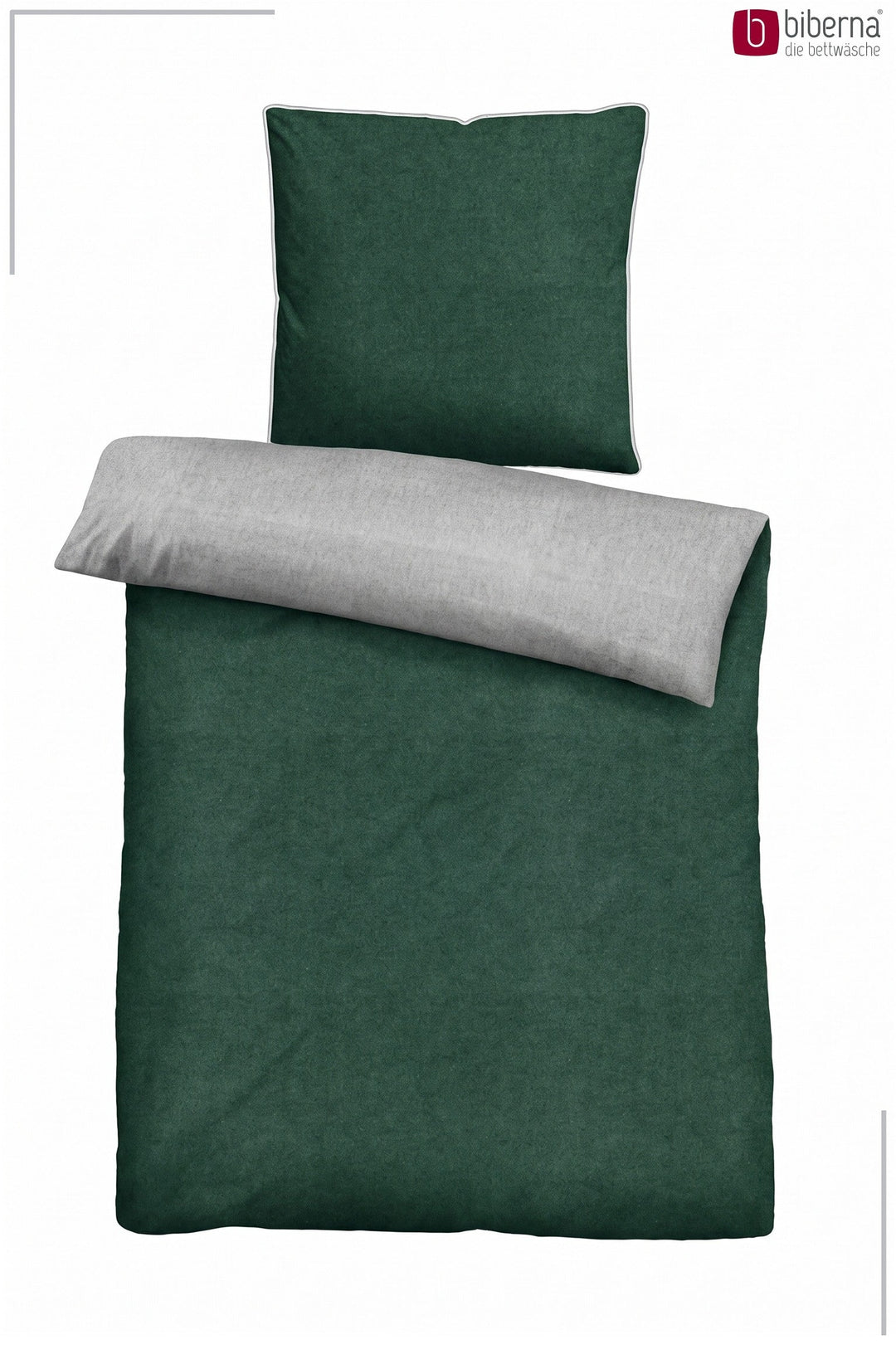 Melange Flanell Bettwäsche aus 100 % Baumwolle | Beidseitig angeraut, OEKO-TEX zertifiziert, mit Reißverschluss und 60 °C waschbar