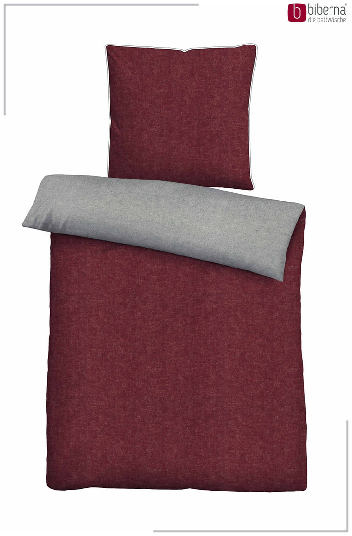 Melange Flanell Bettwäsche aus 100 % Baumwolle | Beidseitig angeraut, OEKO-TEX zertifiziert, mit Reißverschluss und 60 °C waschbar