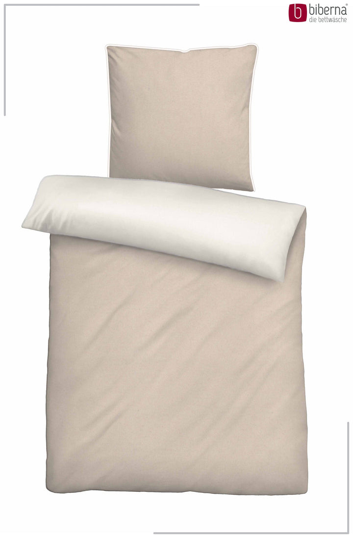 Melange Flanell Bettwäsche aus 100 % Baumwolle | Beidseitig angeraut, OEKO-TEX zertifiziert, mit Reißverschluss und 60 °C waschbar