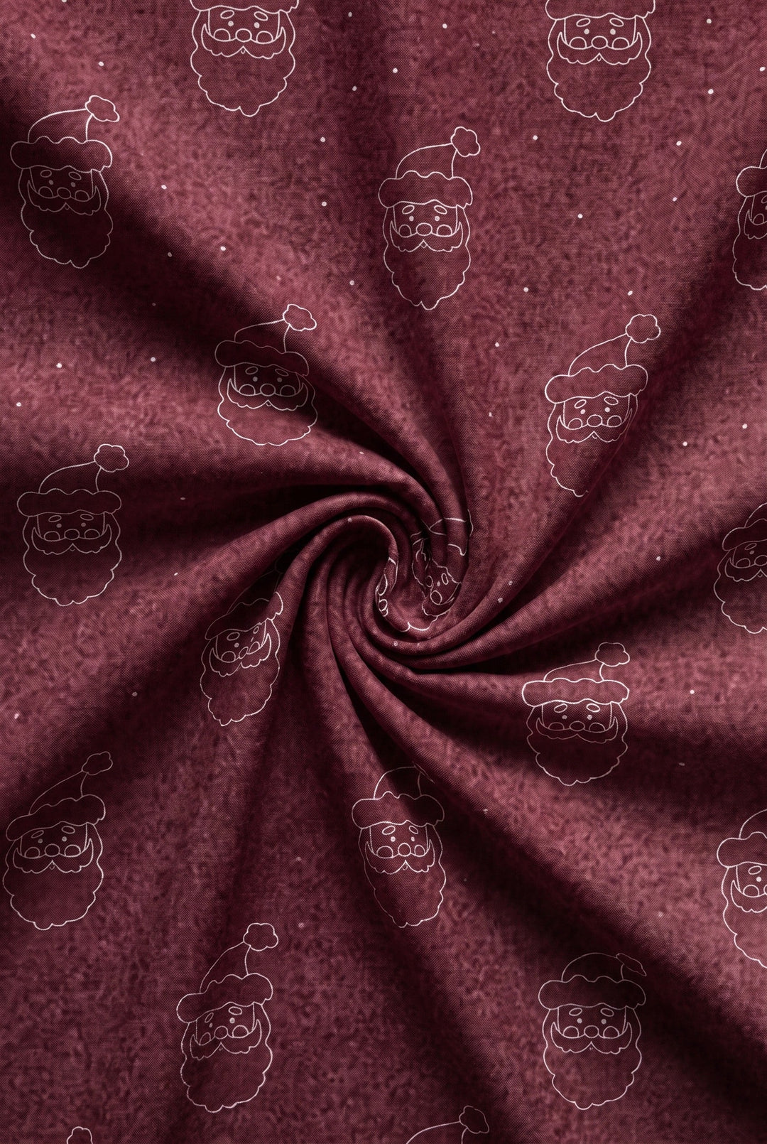 Melange Flanell Bettwäsche aus 100 % Baumwolle | Weihnachtsmann-Motiv in Titanium und Burgund | Made in Germany, 60 °C waschbar