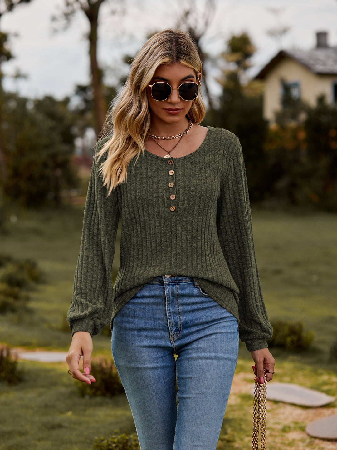 Deviny™ | Maglione a maniche lunghe con bottoni