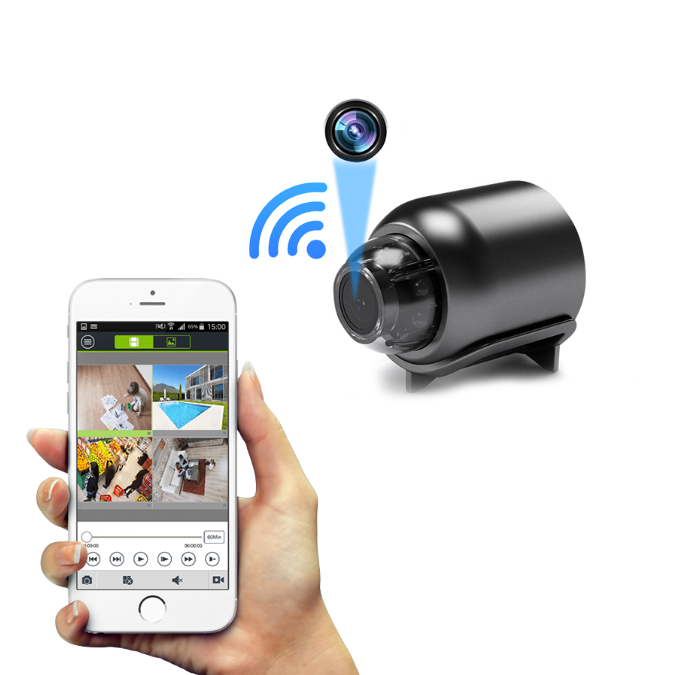 Überwachungskamera | Mini 4K WLAN-Kamera mit Nachtsicht, Bewegungserkennung und App-Steuerung