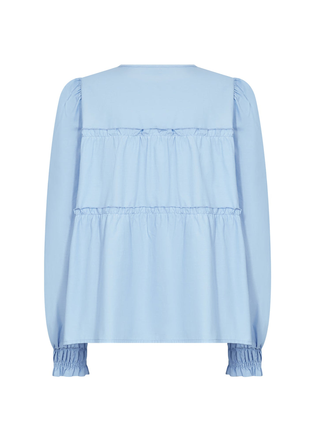 Damen Bluse | Bluse mit Rundhalsausschnitt, Rüschendetails und elastischen Manschetten
