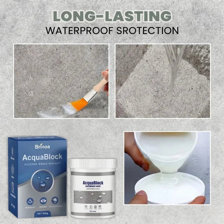 Revêtement transparent étanche 500 g | Stoppe fuites flexible pour joints et fissures | Résistant aux UV, pluie et chaleur | Avec pinceau + spatule