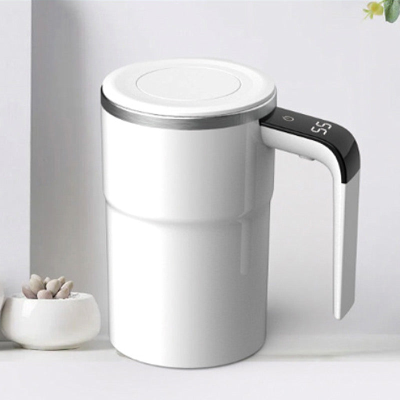 Selbstrührende Tasse | Magnetische Rührfunktion mit Temperaturanzeige &amp; Edelstahl für Kaffee, Shakes und Getränke