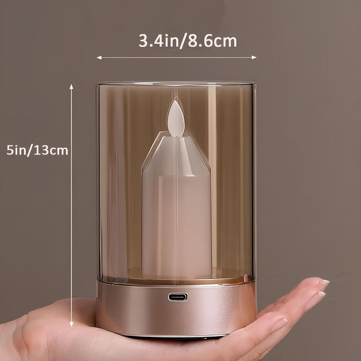 LED Kerzenlampe kabellos mit Gestensteuerung | Dimmbares warmweißes Licht | 6–8 Std. Akkulaufzeit, 8,6 x 13 cm
