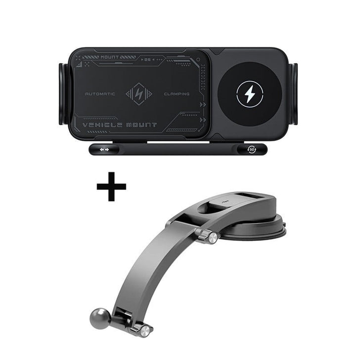 Auto Handyhalterung mit 15W Wireless Charging | Automatische Klemmung &amp; 90° Rotation | Lüftungsgitter-Halterung für Smartphones